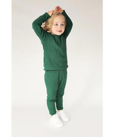 DreamBuy 20 Colours Ribbed Pyjama/Tracksuit/Loungewear Unisex Boys And Girls 1-2 Years - Forest Green - Buy Online on GoSupps.com