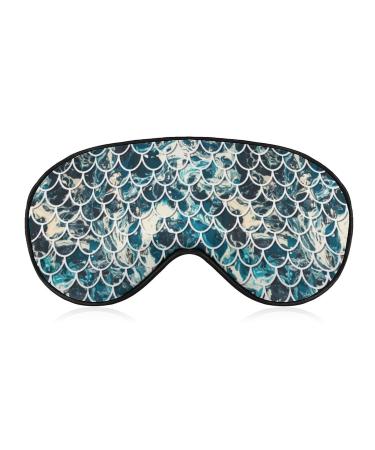 Marine Fish Scales Sleep Mask for Women Adjustable Sleeping Eye Shades Cover with Elastic Strap