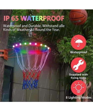 Adjustable Remote LED Hoop Light for Basketball Rim - 16 Color Waterproof Super Bright Lights, Ideal for Kids Night Play and Training - Buy Online on GoSupps.com