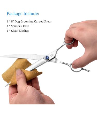 Jason Curved Dog Cups Professional Fur Scissors - 8 Inch Japanese 440C Steel Pet Scissors for Dogs & Cats | Premium Grooming Tools - Buy Online on GoSupps.com