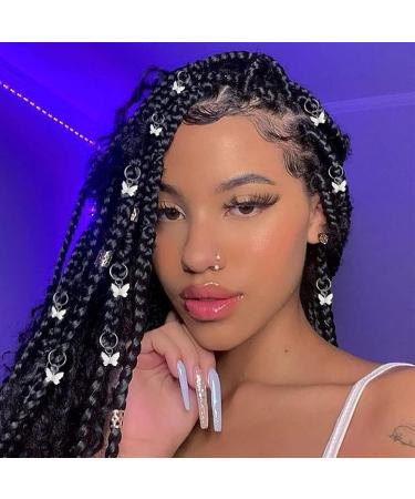 Naiska 20PCS Butterfly Hair Clips - Golden Hair Jewelry for Women - Braid Hair Cuffs Charms Rings - Silver Braid Clips - Dreadlock Accessories - Buy Online on GoSupps.com