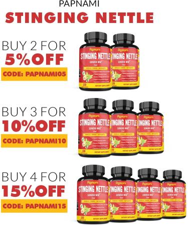 Stinging Nettle Root Extract Capsules 10650MG Equivalent | Prostate Health & Urinary Tract Support | High Potency Complex | 5-Month Supply - Buy Online on GoSupps.com