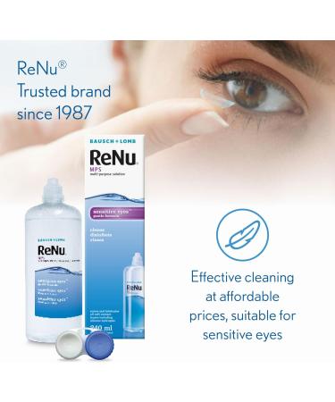 ReNu Multi-Purpose Contact Lens Solution 3 x 240ml - Soft Contact Lenses for Comfortable Wear - Gentle on Sensitive Eyes - Clean Disinfect Rinse Lubricate and Store your Lens - Lens Case Included 240 ml (Pack of 3) - Buy Online on GoSupps.com