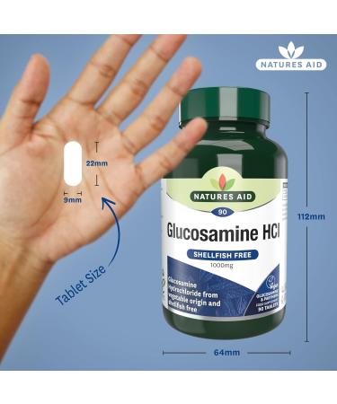 Natures Aid Glucosamine HCl 1000mg Vegan Shellfish-Free Tablets - 90ct - Buy Online on GoSupps.com