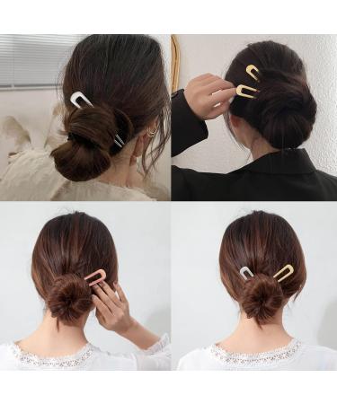 6-Piece Metal U Shaped Hair Pins Set - French Hairpin Forks Bobby Pin Kit for Women and Girls Hairstyles - Silver, Gold, Rose Gold - Buy Online on GoSupps.com