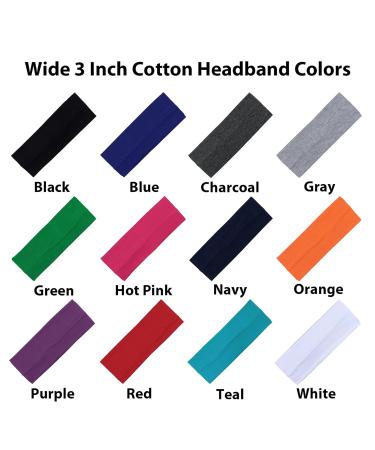 Kenz Laurenz 3-Pack White Cotton Headbands for Teens, Women, and Girls - Soft, Stretchy, and Stylish Sports Sweatbands - Buy Online on GoSupps.com