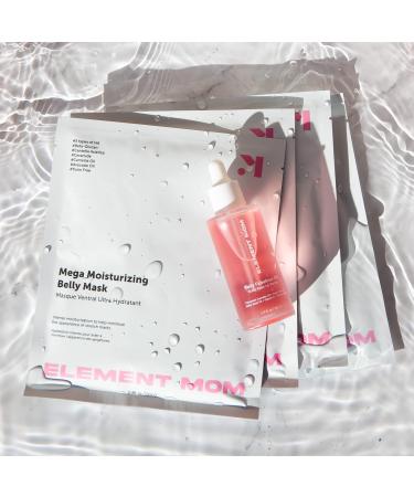 Element Mom Mega Moisturizing Skincare Kit for Pregnancy | 4 Belly Masks + 1 Belly Oil | Toxin-Free Maternity Skincare Set | For Pregnant Moms 4 Masks + 1 Oil
