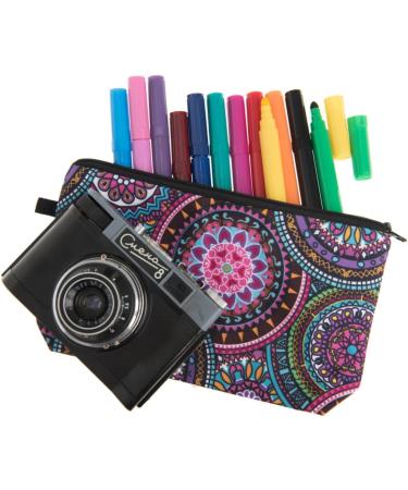 PREMYO Small Cosmetic Bag for Women - Versatile Makeup & Pencil Case - Mandala Design - Buy Online on GoSupps.com