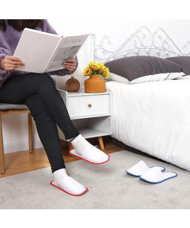 Geyoga 20 Pairs Disposable Spa Slippers | Non-Slip Hotel & Travel Guest Slippers - Unisex | Massage Supplies - 2 Sizes (Brown/ Red/ Blue/ Yellow) - Buy Online on GoSupps.com