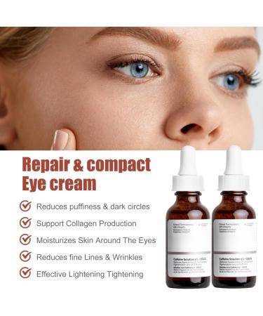 2PCS Caffeine Solution 5%+EGCG Eye Serum Caffeine Eye Serum Caffeine Eye Cream Anti Aging Under Eye Cream for Dark Circles and Puffy Eyes Instant Wrinkle Remover Eye Bag Removal Fade Fine Line 30ML - Buy Online on GoSupps.com
