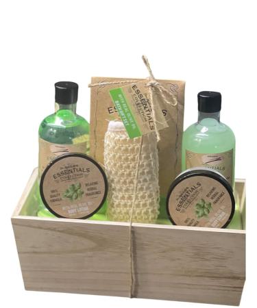 Gift Sets for Bath Spa Shower |6-piece wellness set|260ml shower gel 260ml bubble bath 300g bath salt 50ml body scrub 50ml body lotion sisal pad feature: In wooden Basket. - Buy Online on GoSupps.com