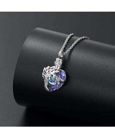 QGJNSGC Tree of Life Urn Necklace for Ashes Cremation Heart Urn Ashes Necklace for Women/Pet Crystals Keepsake Memorial Locket Cremation Jewellery Loved One Memorial Pendant Silver-Purple - Buy Online on GoSupps.com