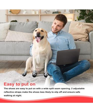 Neuwee Dog Shoes - Waterproof Paw Protection Boots with Reflective Straps & Anti-Slip Sole for Small & Medium Dogs - 4 Pack in M Gray - Buy Online on GoSupps.com