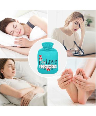 1L Heat Bottle - Durable Warm-Up Bag for Pain Relief | Valentine's Day Red Heart Pattern - Buy Online on GoSupps.com