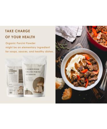 Organic Dried Porcini Mushrooms Powder 3 Oz - Premium Quality Umami Powder - Wild Grown & Handpicked - All Natural 3Oz (85g) - Buy Online on GoSupps.com