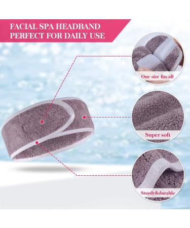 KinHwa 3 Pack Spa Facial Headband Makeup Hair Band Women Skincare Adjustable Microfibre Headband for Washing Face Sports Yoga Purple Purple 3 count (Pack of 1) - Buy Online on GoSupps.com