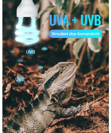 Doright 10.0 26W UVA UVB Reptile Lamp - E27 Fluorescent Light for Lizard Chameleon Gecko & Turtle Tank | AC 220-240V - Buy Online on GoSupps.com