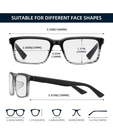 JM Reading Glasses for Men - 3 Pack Retro Blue Light & Magnifying Glasses Spring Hinge 2.0x Magnification - Buy Online on GoSupps.com