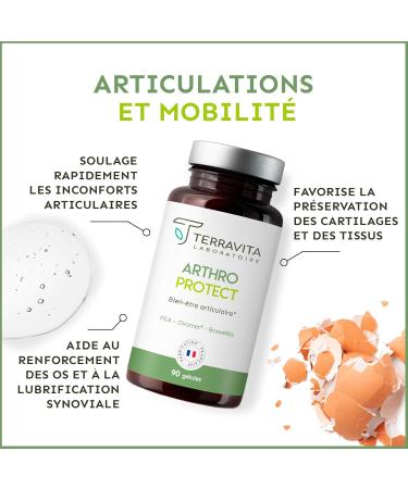 Vegetarian Collagen | OVOMET + PEA + Boswellia | Relieve Joints Quickly and Effectively | Reinforced Skin Hair and Nails | 90 Vegetable Capsules | Made in France | Terravita - Buy Online on GoSupps.com