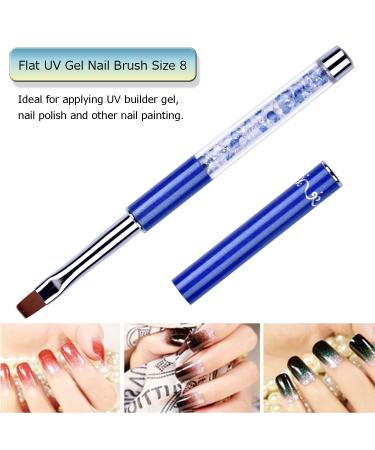 Buy Oval & Flat UV Gel Nail Brush Set | Rhinestone Handle | Professional Multicolor Nail Art Tools for Salon & DIY - Buy Online on GoSupps.com
