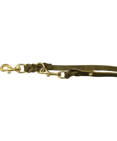 Premium Olive Green Double Linen Dog Leash - Adjustable 2m x 15mm for Small & Large Dogs - Buy Online on GoSupps.com