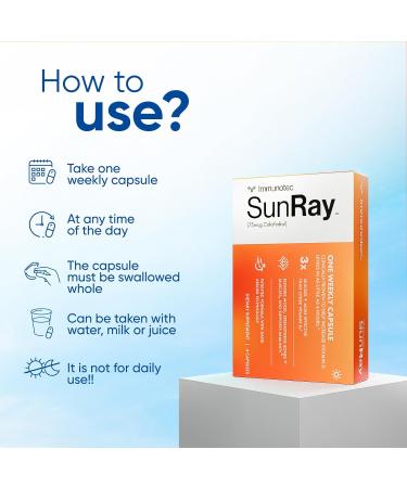Immunotec Sunray Vitamin D 5-Month Supply Calcifediol 75 mcg Once a Week Dose Superior Absorption - Fast Acting - Buy Online on GoSupps.com