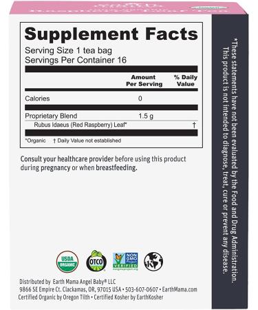 Earth Mama Organic Raspberry Leaf Tea Bags | Labor Tonic & Menstrual Support | 48 Tea Bags (16 Count, Pack of 3) - Buy Online on GoSupps.com