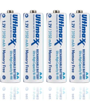 Buy Ultimaxx 4X AA Rechargeable Batteries - 3150 mAh Ultra High Capacity Ni-MH | Fast International Shipping - Buy Online on GoSupps.com