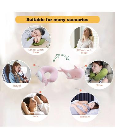 JOYRAVO 2-in-1 Kids Travel Pillow - Pink Whale Plushie for Comfortable Airplane Trips - Buy Online on GoSupps.com