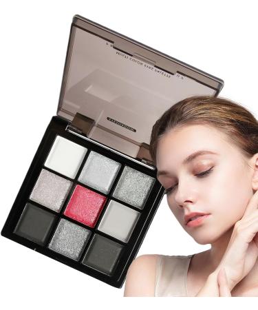  Jlobnyiun Oscere Shiny Dark Grey Makeup | Shiny Silver Grey Eyeshadow Palette | 9 Colors Mixable Pigmented Tops Long Lasting For Midnight - Buy Online on GoSupps.com