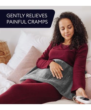 GENIANI XL Electric Heating Pad for Back Pain Relief - 12x24 inch - Moist & Dry Therapy - Auto Shut Off - Tabby Gray - Buy Online on GoSupps.com