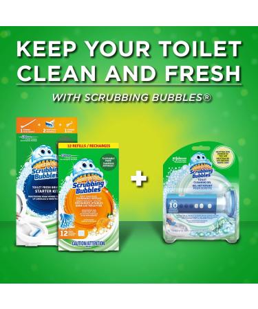 Scrubbing Bubbles Toilet Bowl Cleaner Fresh Gel Toilet Cleaning Stamp Citrus Scent Dispenser with 6 Gel Stamps - Buy Online on GoSupps.com