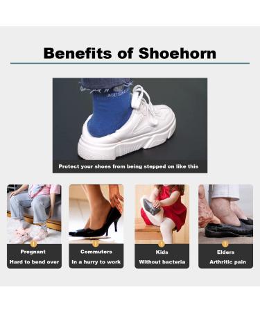 2Pcs Metal Shoe Horn Set - 16.5 Long Handle Shoehorn for Traveling & Home Use - Easy Shoe Helper for Men, Women, Kids, and Elderly - Buy Online on GoSupps.com