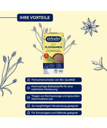 Organic Zirkulin Psyllium (6 x 300 g) - Tasteless - Promotes a healthy high-fiber diet - Excellent swelling - Buy Online on GoSupps.com