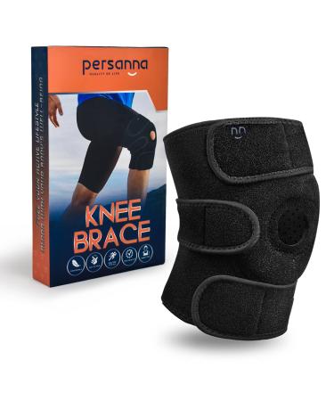 Persanna Knee Brace For Pain Relief- Adjustable Knee Compression Sleeve Joint Support For Men & Women- Knee Support For Meniscus Injuries, Arthritis Relief, Weightlifting, Crossfit, Workout, Sports - Buy Online on GoSupps.com
