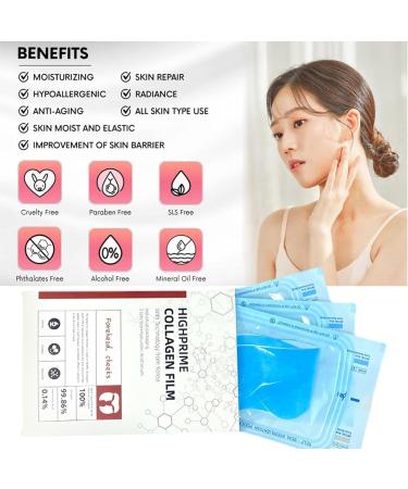 (100% 5 star) 3Box/9Set Pure Collagen Films Highprime Collagen Film for Face | Melting Collagen Film For Face | Korea Nano Collagen Soluble Film | Collagen Hydrating Face Mask - Reducing Fine Lines Wrinkles - Buy Online on GoSupps.com
