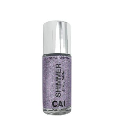 CAI Beauty NYC Violet Glitter | Easy to Apply  Easy to Remove | Roll On Shimmer for Body  Face and Hair | Holographic Cosmetic Grade Glamour Violet Roll-on