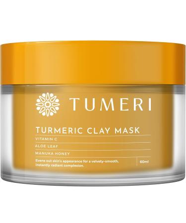Turmeric Clay Mask with Vitamin C & Manuka Honey - Brightening Facial Mask for Dark Spots & Scarring - 2 oz with Brush Applicator - Buy Online on GoSupps.com