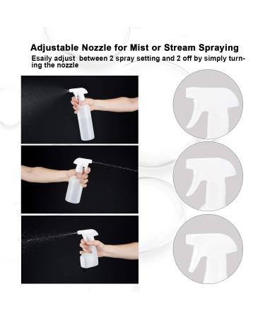 6 oz Spray Bottle 2-Pack | Leak Proof Squirt Bottle with 3 Adjustable Nozzle | Refillable for Cleaning Pets Hair & Plants - Buy Online on GoSupps.com