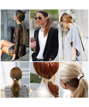 Healthcom 4 Pcs Metal Circle Ponytail Holder Hair Ties | Gold Cuff Hair Rope for Women | Gothic Punk Style Elastic Hair Clip | Fashion Hair Accessories - Buy Online on GoSupps.com