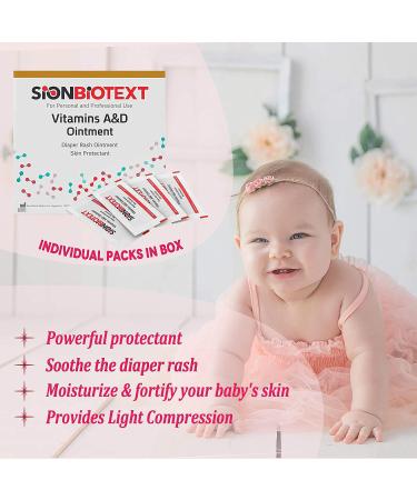 Sion Biotext Baby Diaper Rash A&D Ointment - 144 Packets, Vitamin A+D Healing Cream for Dry & Irritated Skin, Cuts, Burns - Soothing Baby Care Solution - Buy Online on GoSupps.com