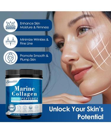 Marine-Collagen-Peptides-Powder Hydrolyzed Fish Collagen with Vitamin C and Hyaluronic Acid for Skin Hair Nail Joint - Non-GMO Sourced from Wild-Caught Fish 35 Servings 12.35 Ounce (Pack of 1) - Buy Online on GoSupps.com