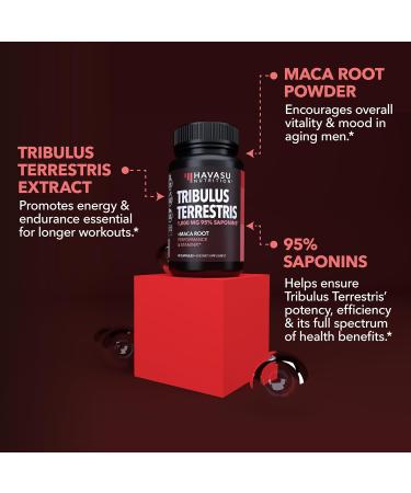 Buy Tribulus Terrestris for Men (95% Saponins) with Maca Root - 1 000 mg Male Performance Support Capsules - 90 Count - International Shipping Available - Buy Online on GoSupps.com