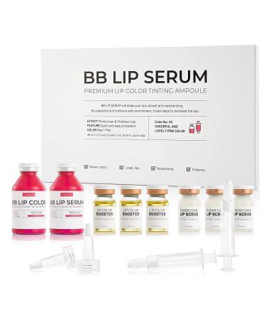 BRUUN BB Lip Serum   A Pure Blossom Pink Colored Semi-Permanent Makeup Treatment Hydrating Pigment Booster - Solid  Tinted Instant Shine Lip Serum