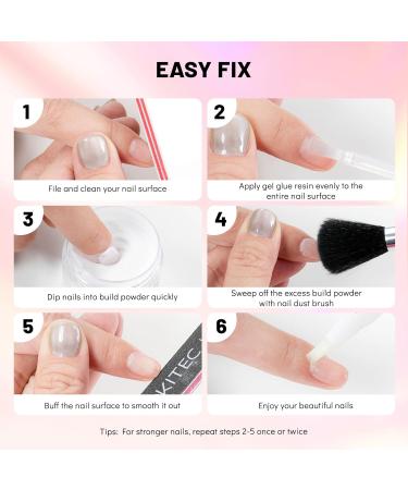 Aokitec Clear Dip Powder Kit - 28g Nail Repair Powder & 15ml Glue for Broken Nails | Quick Fix for Weak Nails - Home & Salon Use - Buy Online on GoSupps.com