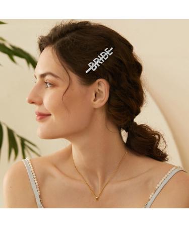 2 bridal hairpins bridal accessories ladies party accessories bridal headband hair accessories diamond-studded bridal hairpins letter hairpins golden ladies hairpins accessories rhinestone hair - Buy Online on GoSupps.com