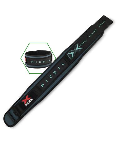 Picsil - lumbar belt for weightlifting ideal for squats cross lifting lounge steps adaptable belt with space for patches 3 colors 5 sizes S green green