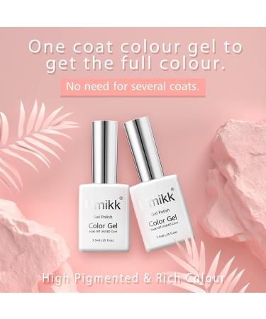 Umikk Gel Nail Polish Set White Watermelon Red Coral Pink 7.5 ml with Base Coat Top Coat 10 ml Soak Off UV LED Cured Home Manicure Gel Polish Young Girls - Buy Online on GoSupps.com