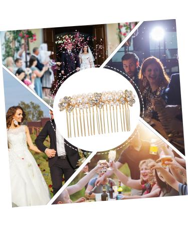MAGICLULU Alloy Rhinestone Hair Comb Wedding Hair Comb Rhinestone Headpiece for Women Rhinestone Hair Clips Bridal Hair Pin Wedding Bridal Hair Comb Tiara Crystal Pearl Bride Rhinestones - Buy Online on GoSupps.com