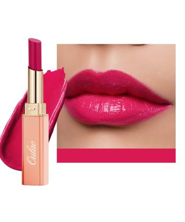 Oulac 2 in1 lipstick and lip balm juicy and shiny lip care lipstick smooth and hydrated lips shiny finish for dry cracked and brittle lips vegan (09) Cool Toned Raspberry (09)